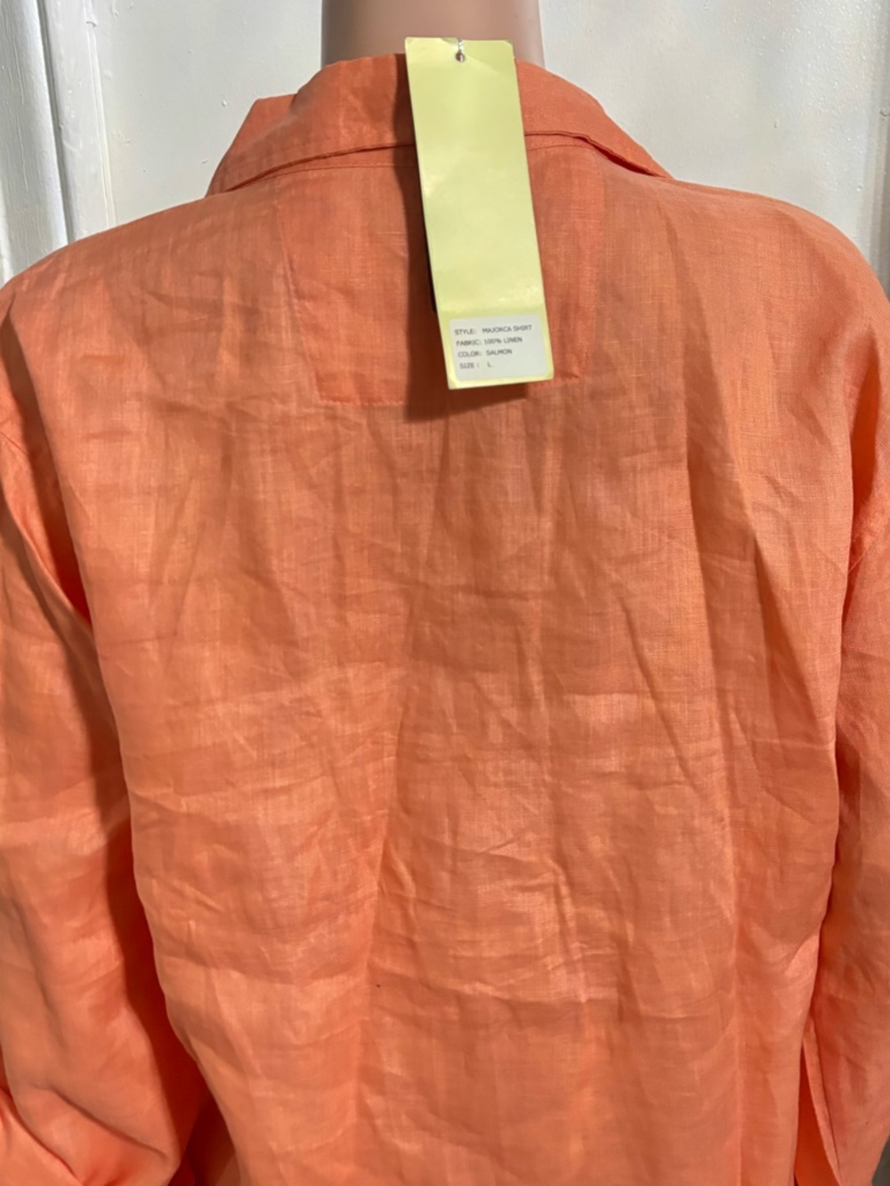 ISLAND IMPORTER Women's Orange Collared V-Neck Blouse 100% linen - Picture 7 of 13